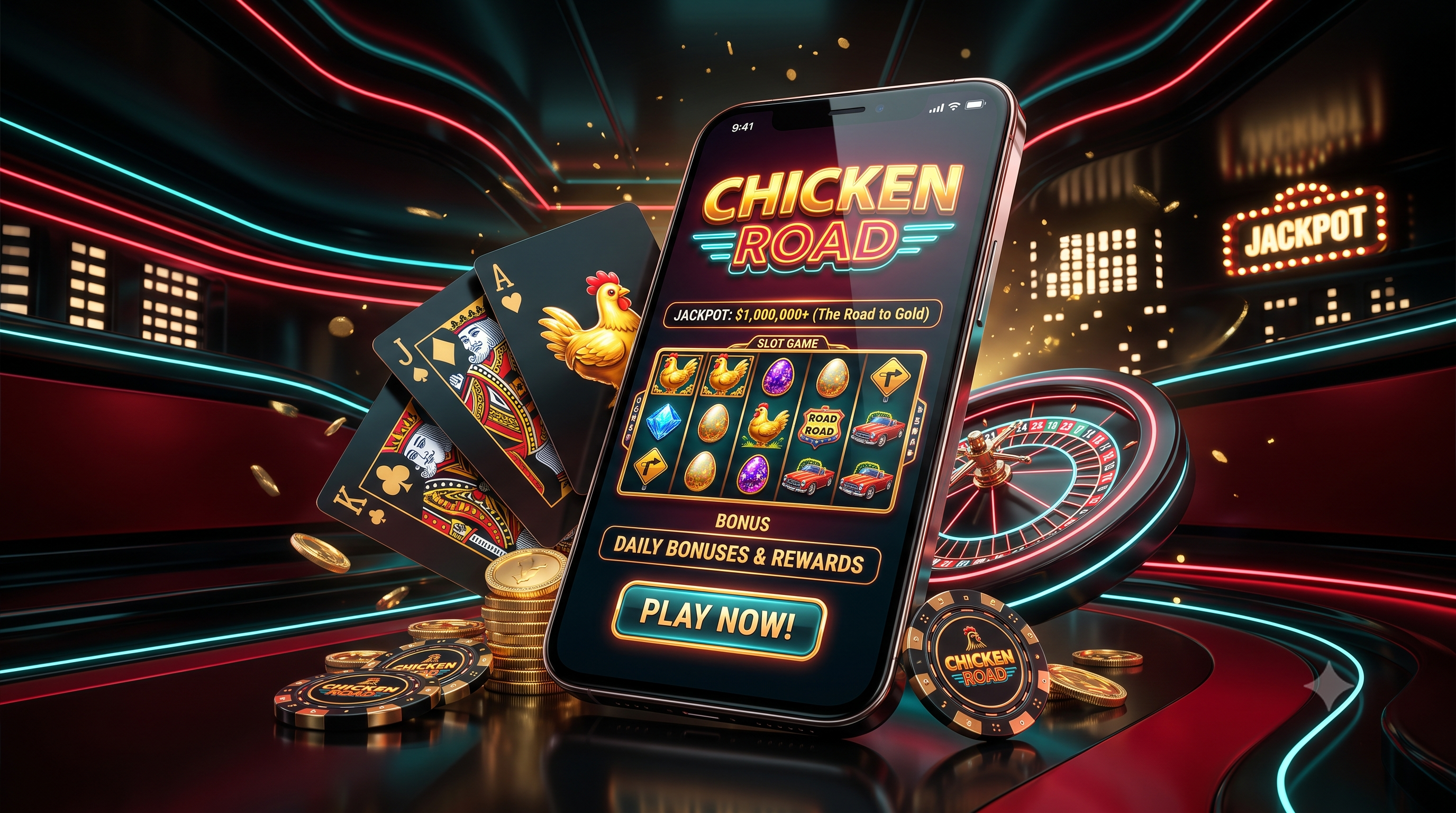 Section des promotions affichant les bonus de bienvenue et les conditions de wager sur Chicken Road